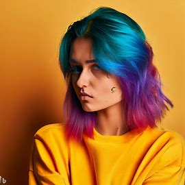 A portrait of a person with a unique hairstyle or hair color, with bold and vibrant colors.