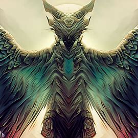 Create an image of a fantastical creature with wings and scales.