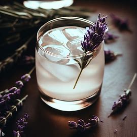 Generate a lavender garnish cocktail using DALL E