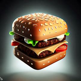 3D cube hamburger