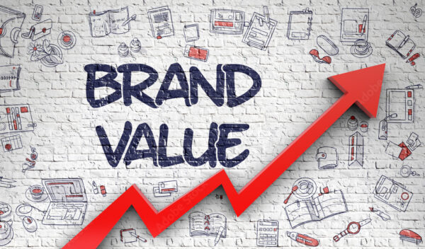 Brand Value Drawn on Brick Wall.