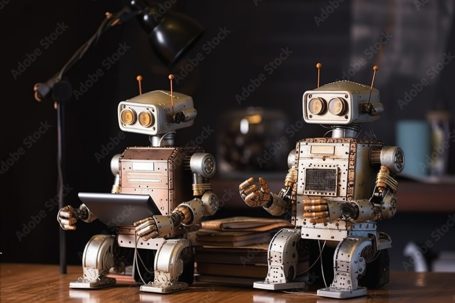 Cute robots. Artificial intelligence, Chat GPT, Chatbot concept