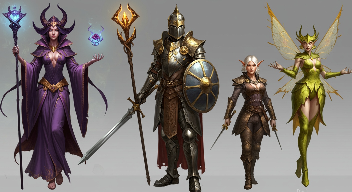 Creative Image Generation Prompts for Fantasy Characters illustration
