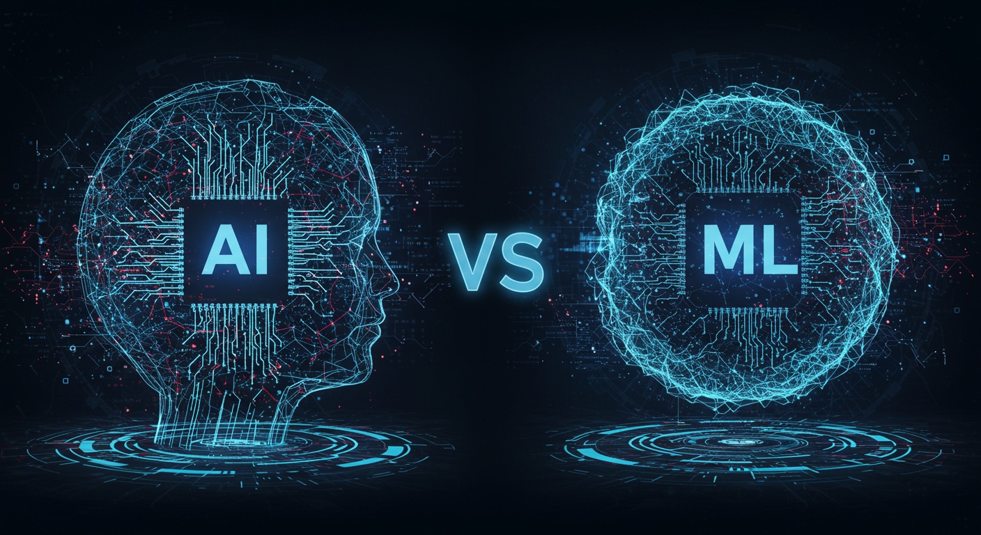 AI Learning vs Machine Learning Understanding the Core Distinction illustration