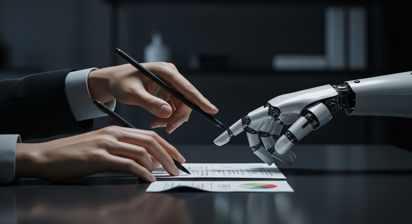 Human Creativity Plus AI Writing The Perfect Content Blend illustration