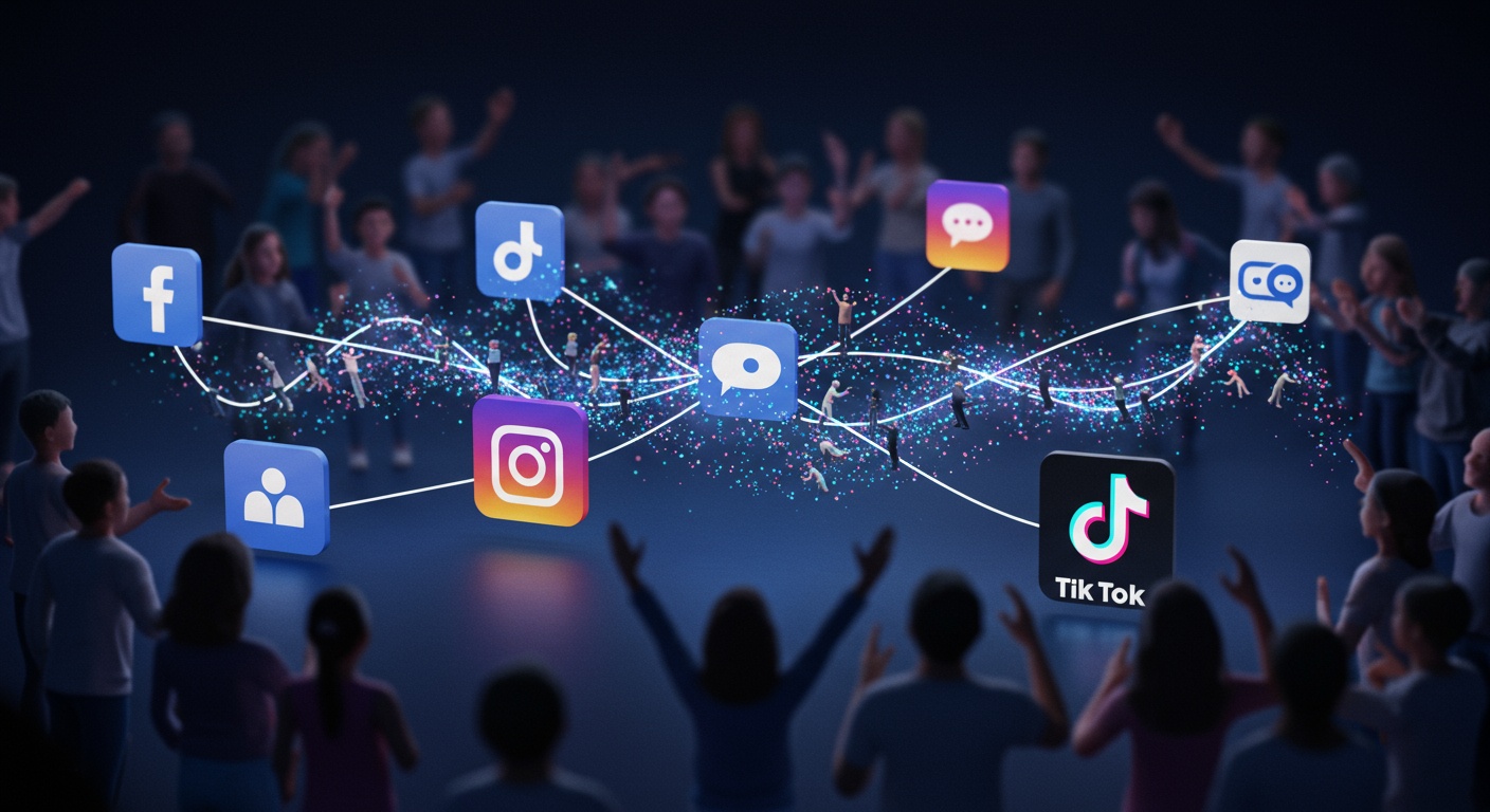 Social Media Content Spark Engagement Now illustration