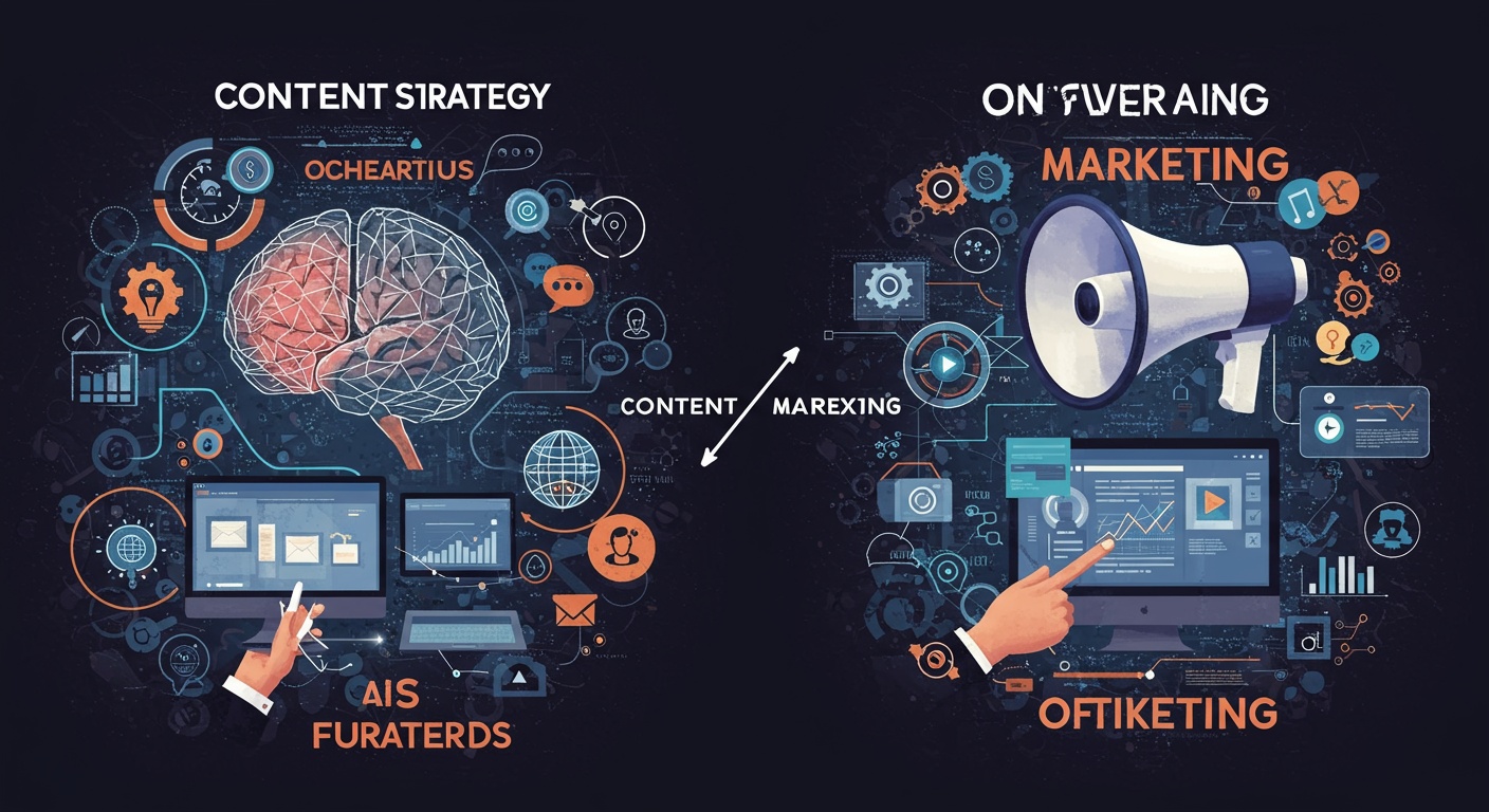 Understand the Difference Content Strategy Versus Content Marketing Explained illustration