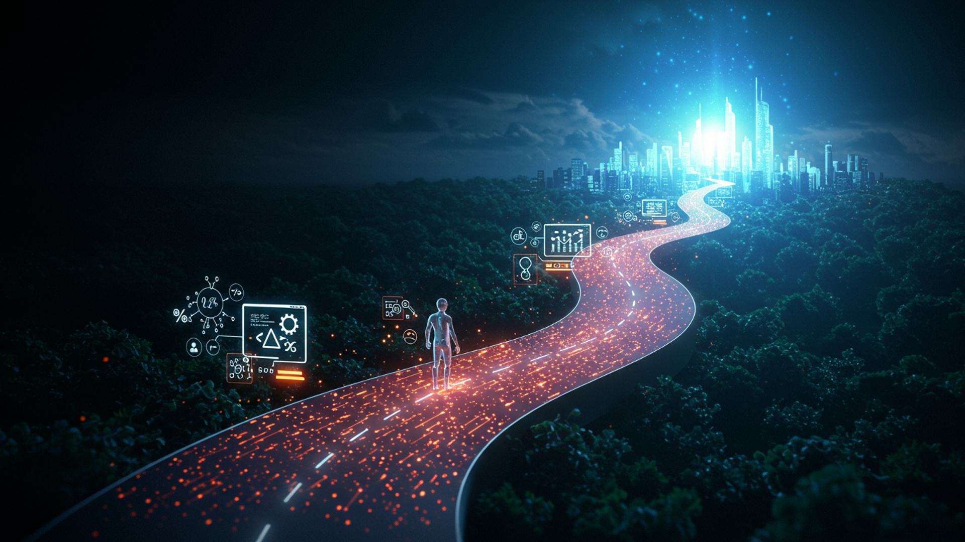 Master AI Skills Your Essential Learning Roadmap for a Thriving Career illustration
