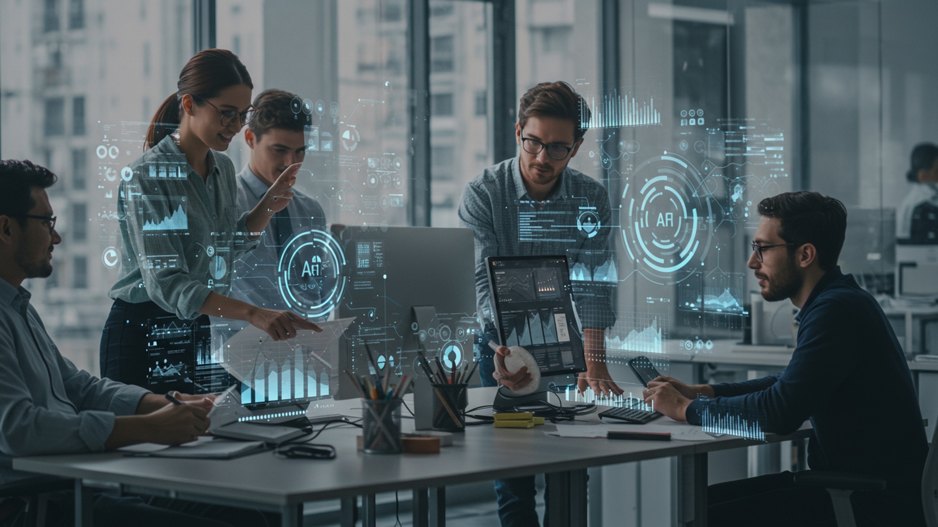 10 AI Tools to Skyrocket Team Productivity Now illustration