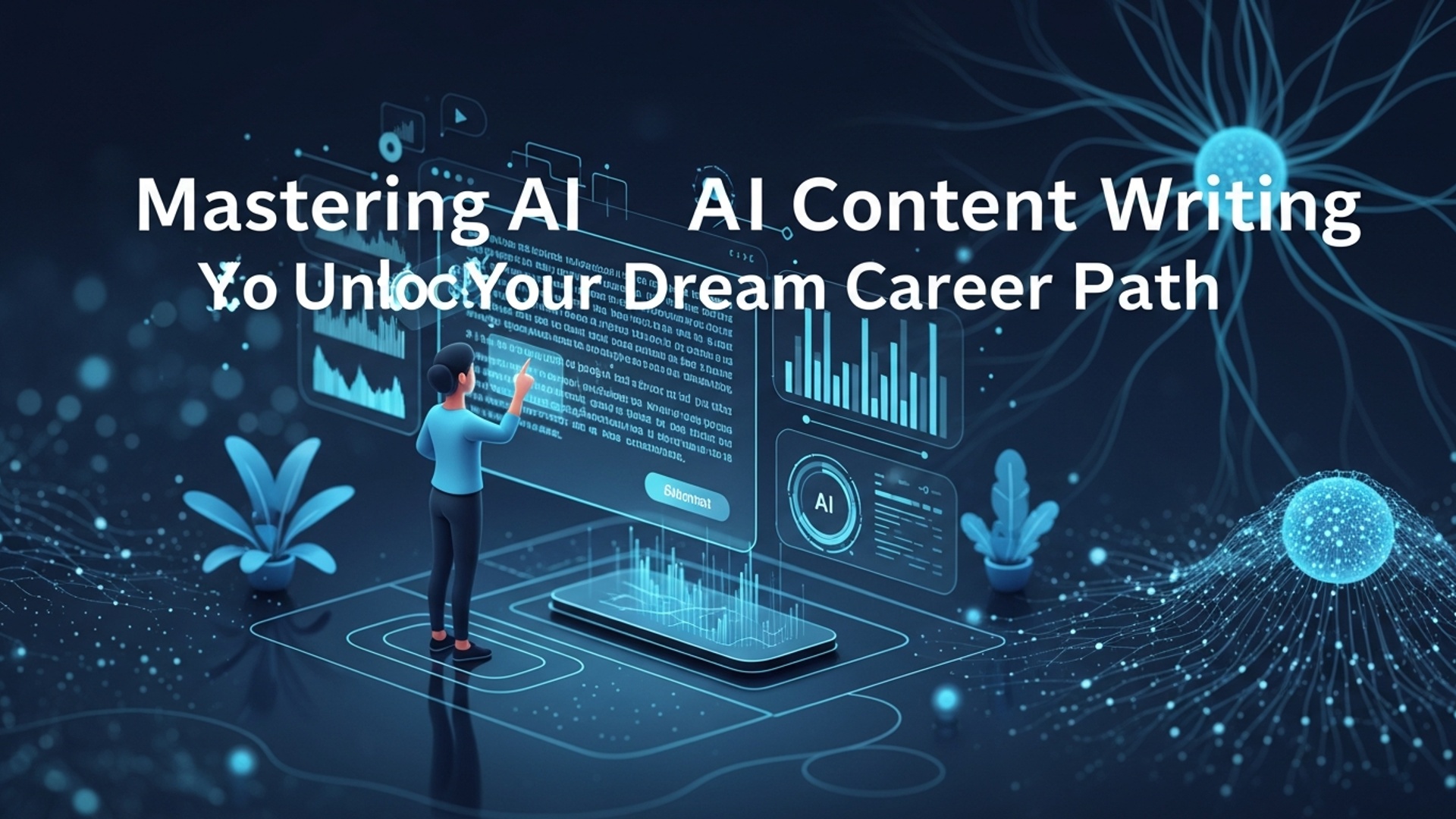 Master AI Content Writing Unlock Your Dream Career Path illustration