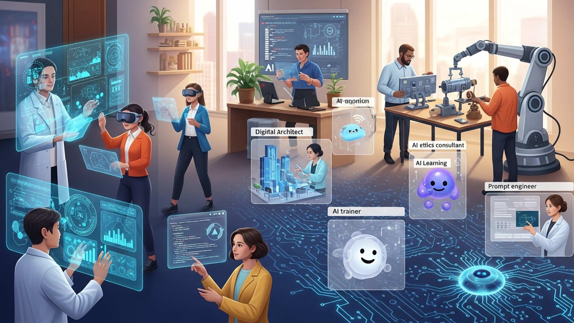 How Artificial Intelligence Creates New Career Paths and Exciting Opportunities illustration
